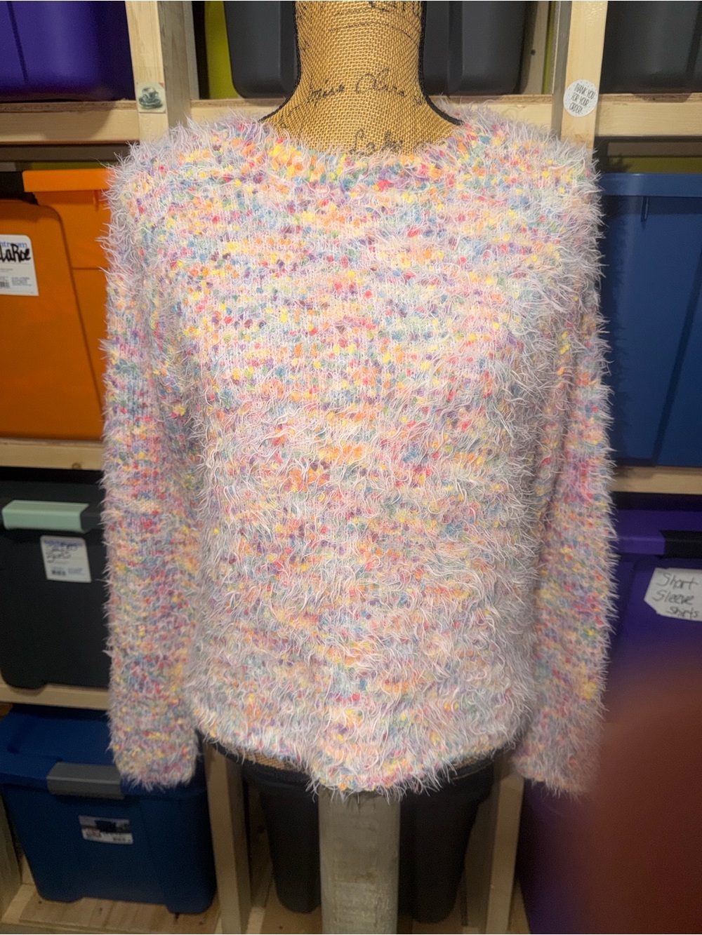 Absolutely Pastel Multicolor Bouclé Crewneck Sweater